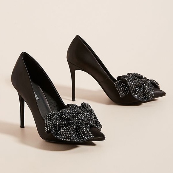 Jeffrey Campbell Black Bow Heels - Picture 1 of 8